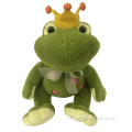 Grenouille en peluche avec couronne